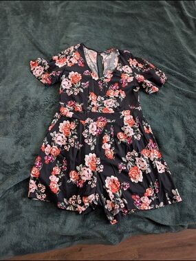 Black Floral Romper